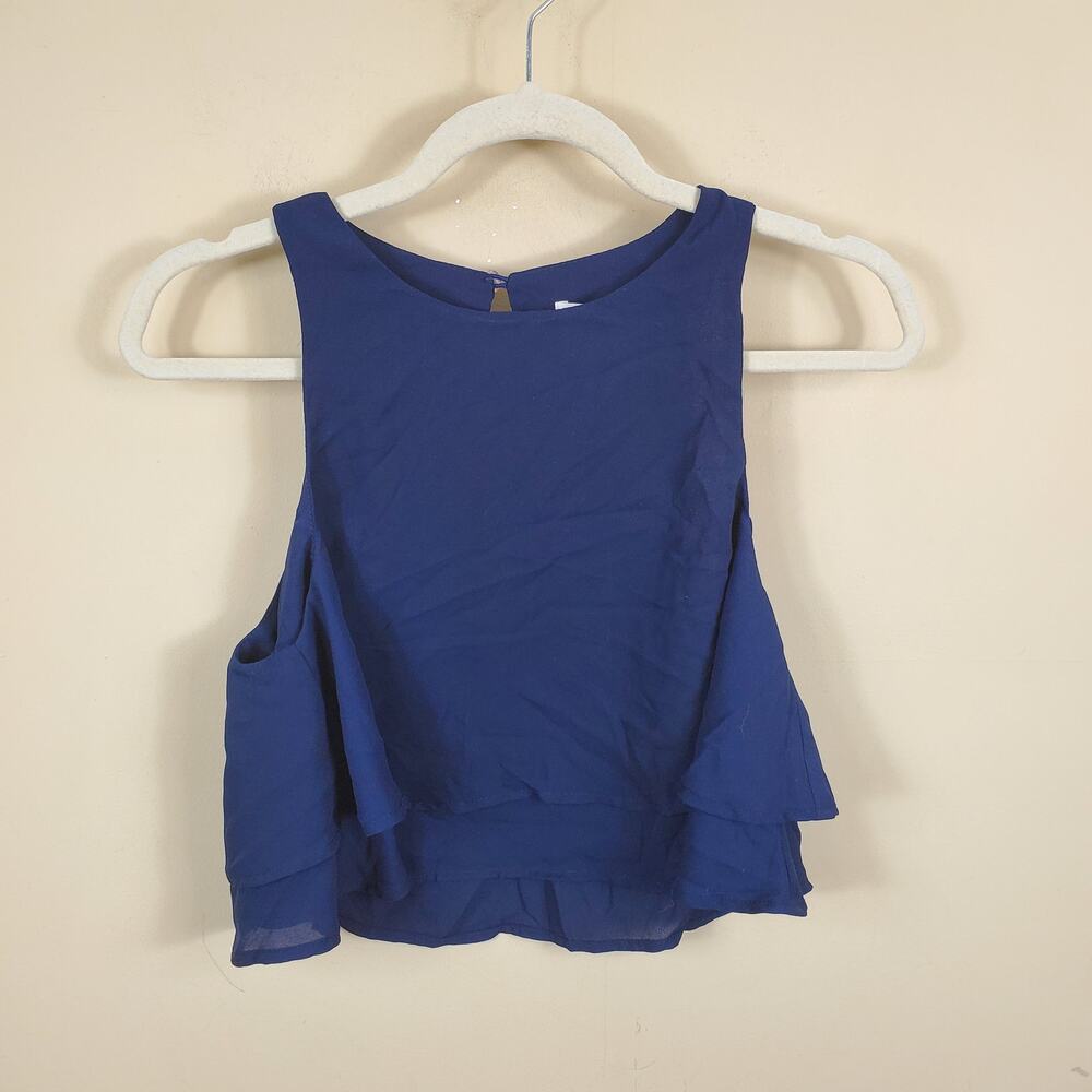 Show Me Your Mumu King Crop Top in Navy Crisp Size S